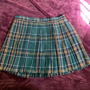 Green Plaid Skirt